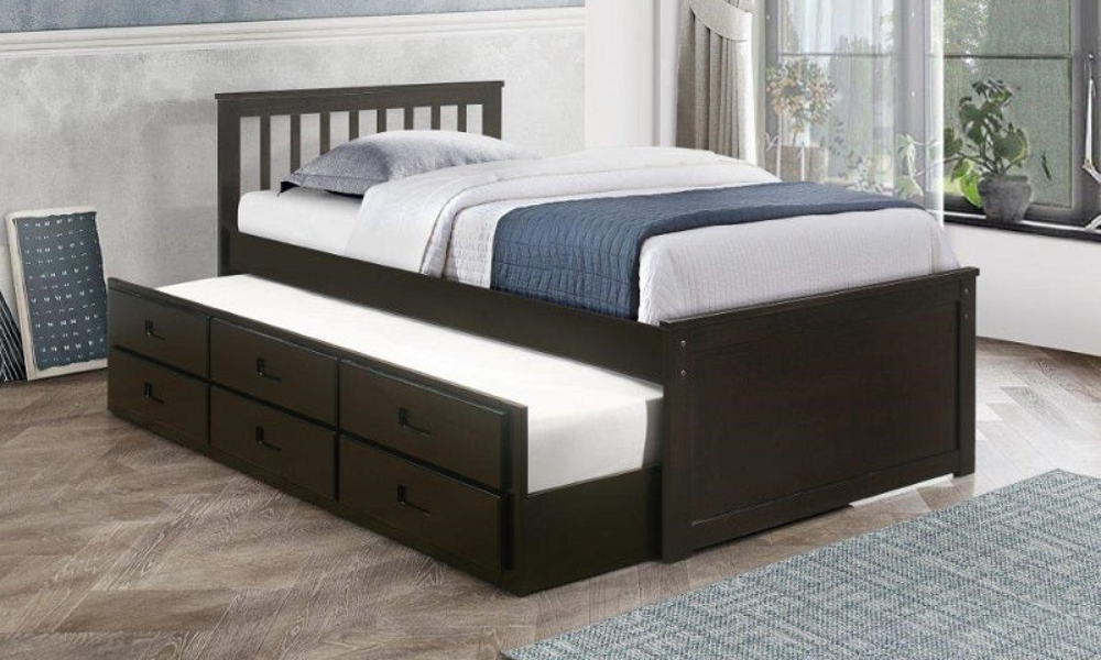 Letto a piattaforma con rotelle - Espresso
