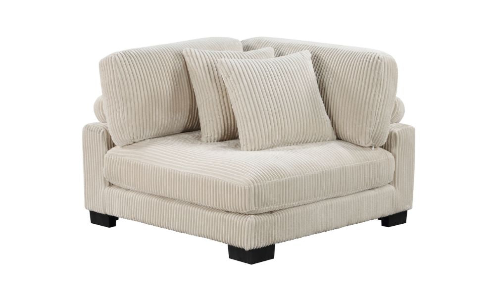 Canapé d'angle modulable beige en 4 parties