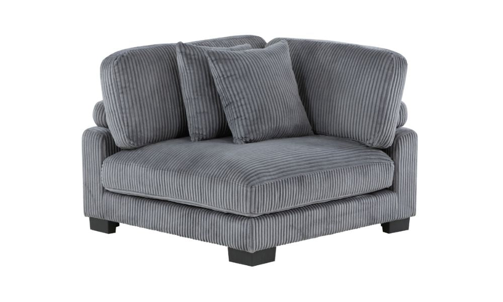 Divano componibile modulare a 4 pezzi con pouf