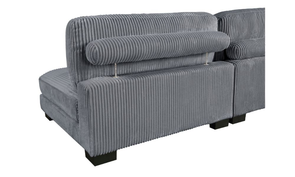 Divano componibile modulare a 4 pezzi con pouf