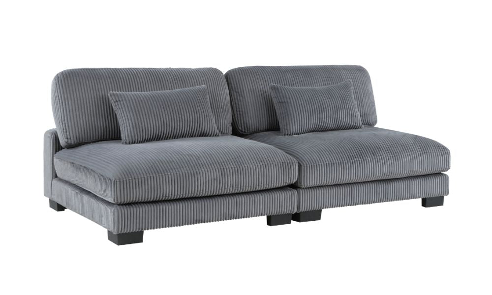 Divano componibile modulare a 4 pezzi con pouf