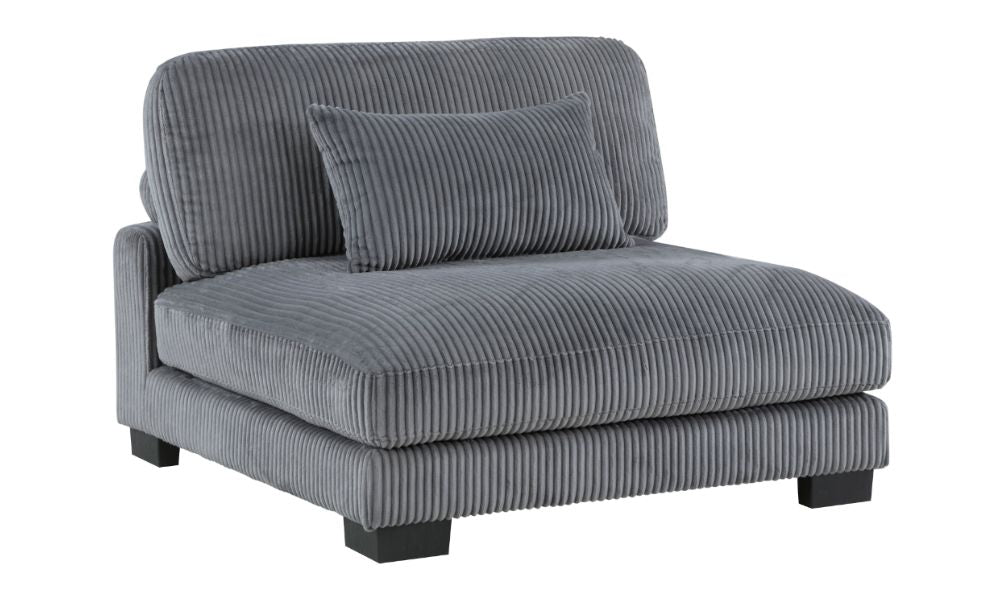 Divano componibile modulare a 4 pezzi con pouf
