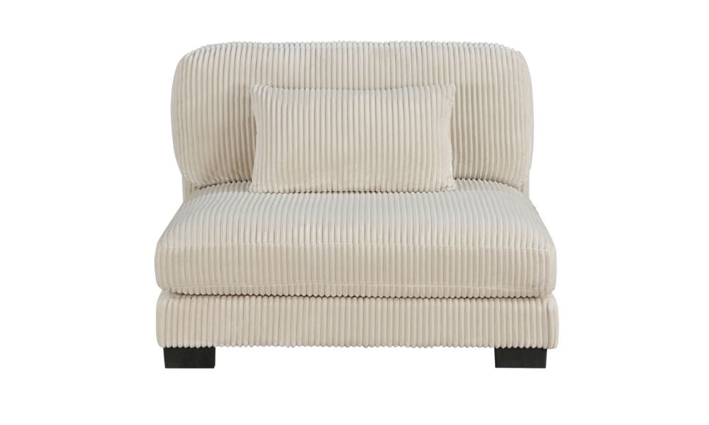 Canapé d'angle modulable 6 pièces avec pouf - Beige