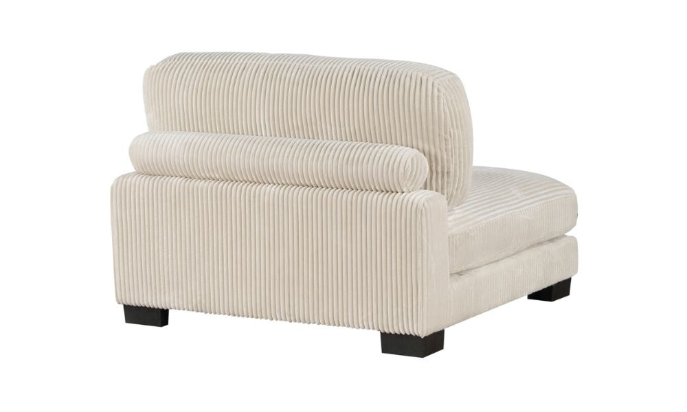 Canapé d'angle modulable 6 pièces avec pouf - Beige