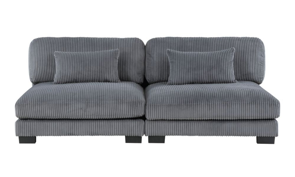 Divano componibile modulare da 6 pezzi con pouf