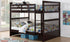 Letto a castello - Doppio sopra Doppio Stile Mission con o senza cassetti in legno massello - Espresso