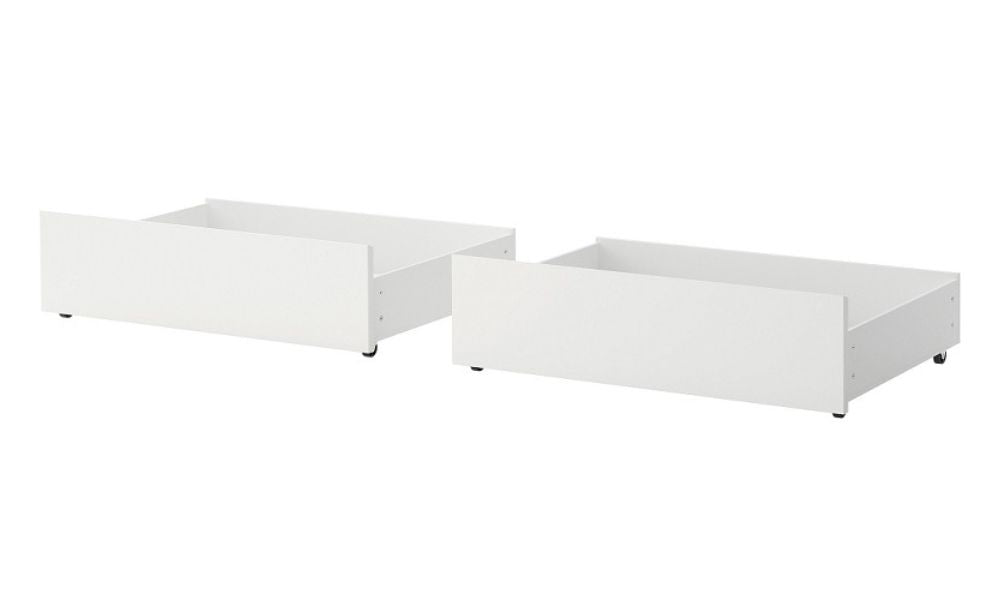 Letto a castello - Doppio sopra Doppio Stile Mission con o senza cassetti in legno massello - Bianco