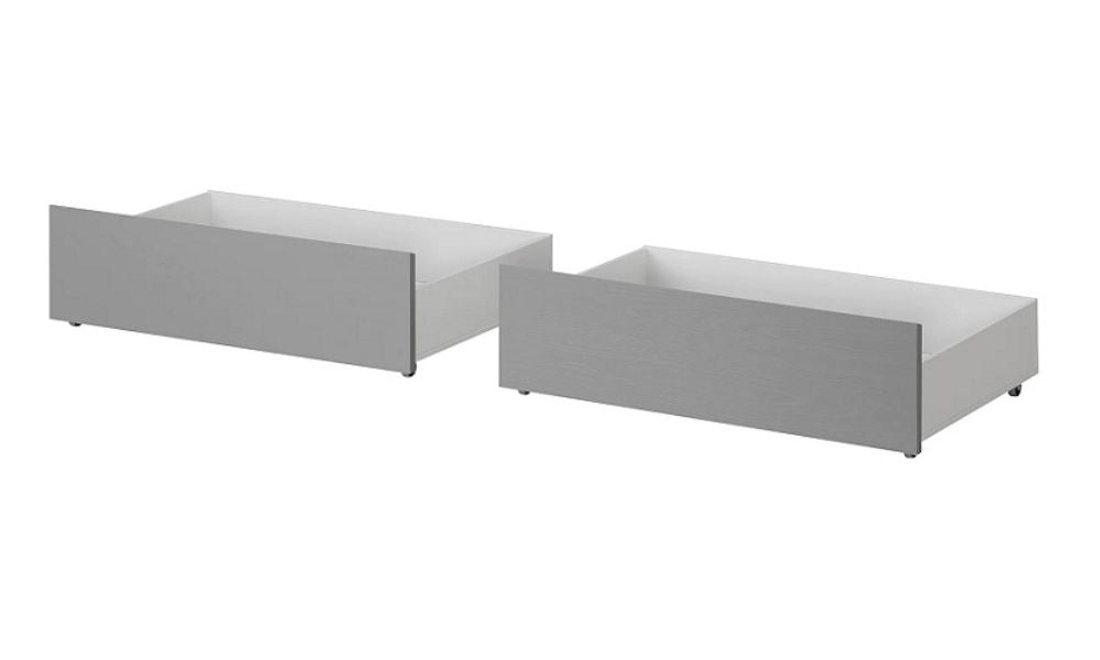 Lit superposé - Lit simple au-dessus de lit double, style Mission, en bois massif, avec ou sans tiroirs - Gris