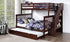 Letto a castello - Singolo sopra il matrimoniale con scala, letto estraibile o 2 cassetti in legno massello - Espresso