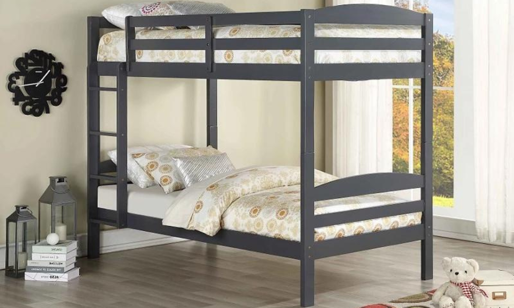 Bunk Bed - Twin over Twin Solid Wood - Grey