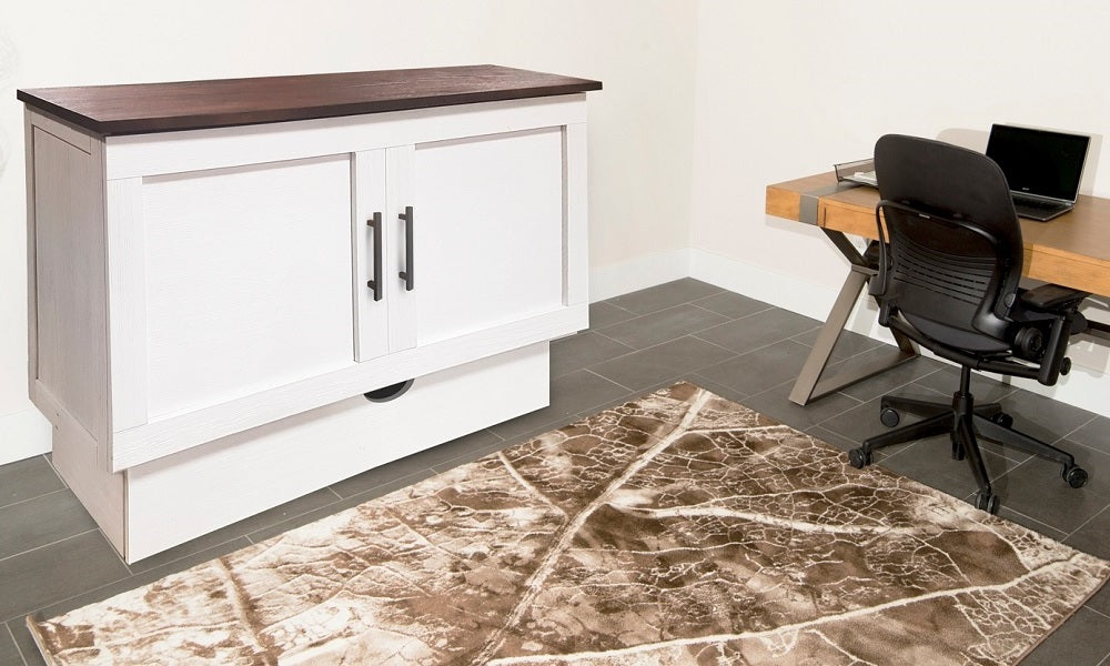 Coffre à linge - Cape Cod blanc brossé et acacia