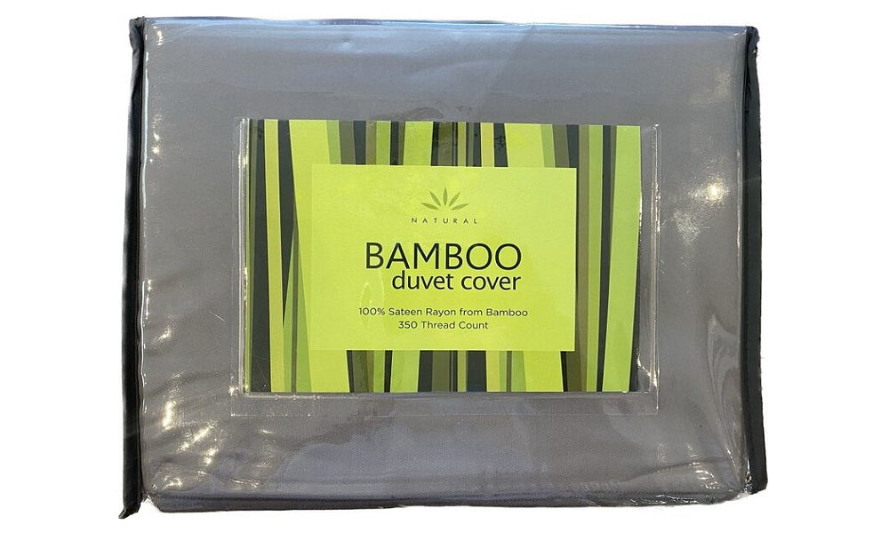 Fronce d'oreiller en bambou naturel, couleur étain - taille Queen