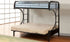 Letto a castello futon - Singolo sopra matrimoniale con metallo - Nero | Bianco | Grigio