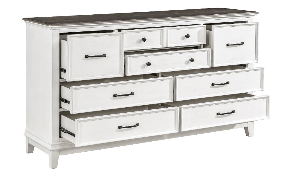 Oak Wood Bedroom Furniture Set - 8 Drawer Dresser