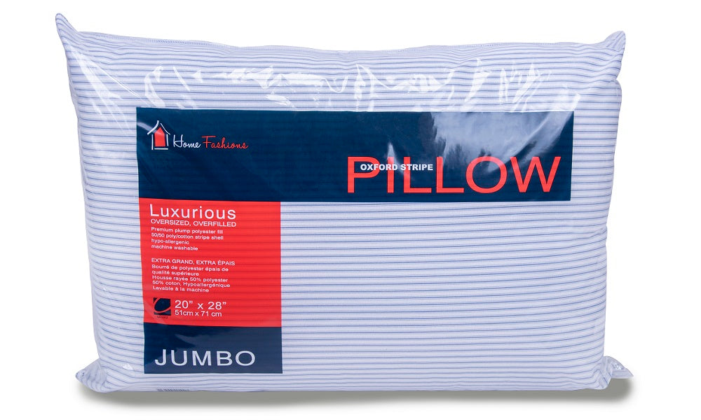 Oreiller en microfibre Oxford à rayures - Jumbo