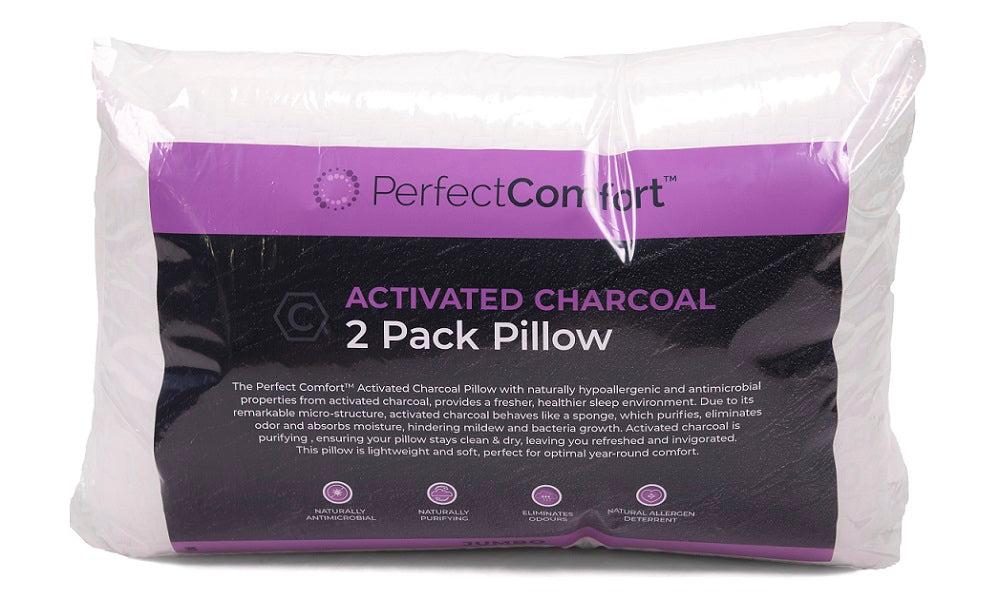 Oreiller en charbon actif Perfect Comfort - Lot de 2 (taille Jumbo)