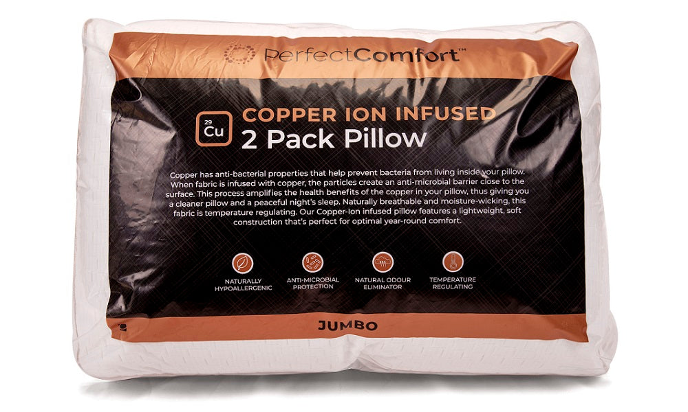 Oreiller infusé aux ions de cuivre, confort parfait - Lot de 2 (taille jumbo)