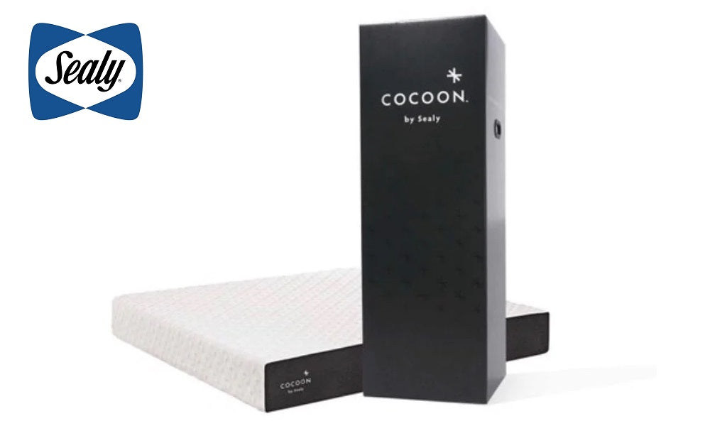 Matelas Sealy® Cocoon™ 10" en mousse à mémoire de forme moelleuse, livré dans une boîte