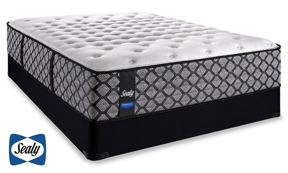 Matelas Sealy Posturepedic® East-Haven à revêtement étroit, en mousse à mémoire de forme au bio-gel de latex, ferme.