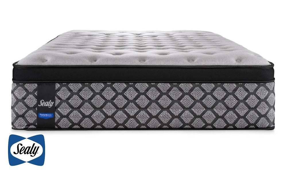 Matelas Sealy Posturepedic® East-Haven Euro Top en mousse à mémoire de forme au latex Bio-Gel, moelleux.