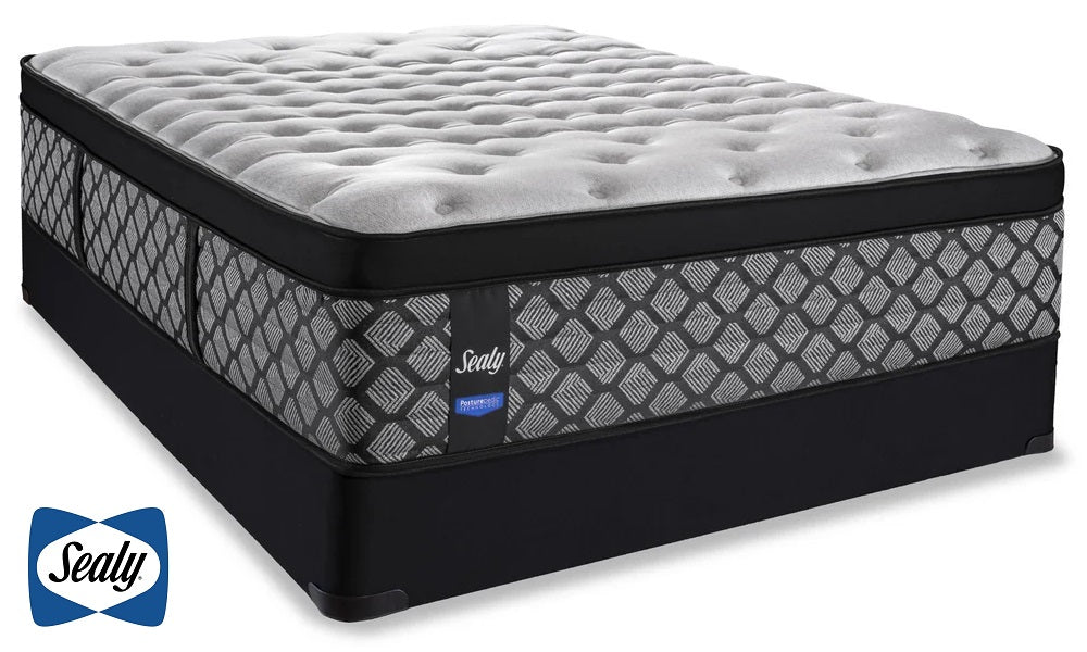 Matelas Sealy Posturepedic® East-Haven Euro Top en mousse à mémoire de forme au latex Bio-Gel, moelleux.