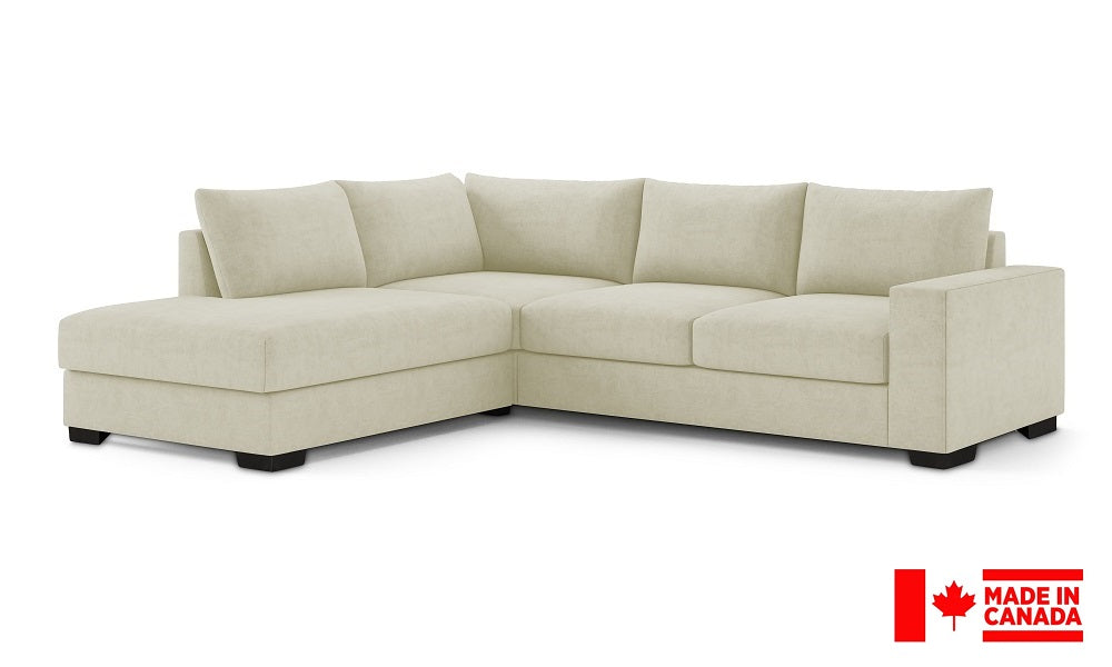 Canapé d'angle en tissu de luxe avec méridienne (Fabriqué au Canada)