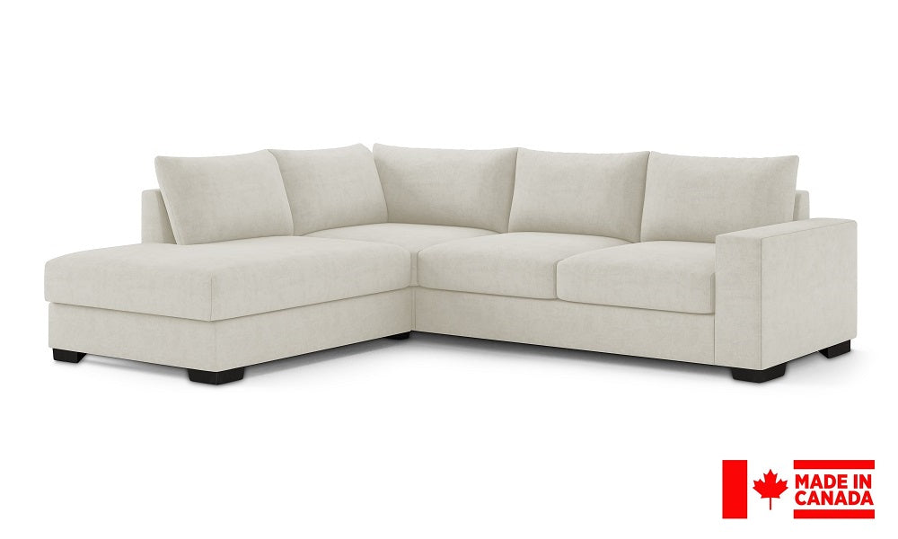 Canapé d'angle en tissu de luxe avec méridienne (Fabriqué au Canada)