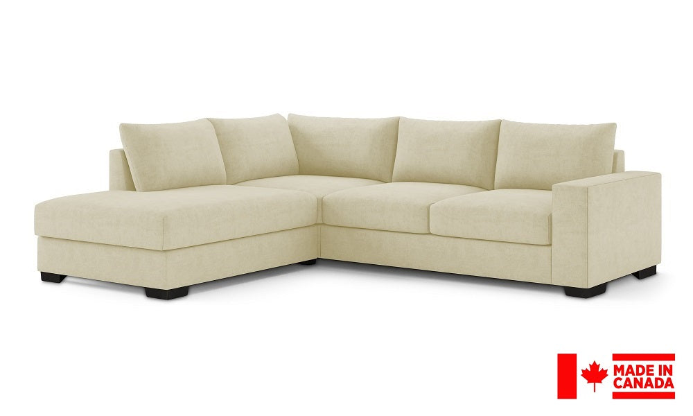 Canapé d'angle en tissu de luxe avec méridienne (Fabriqué au Canada)
