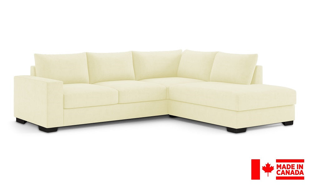 Canapé d'angle en tissu de luxe avec méridienne (Fabriqué au Canada)