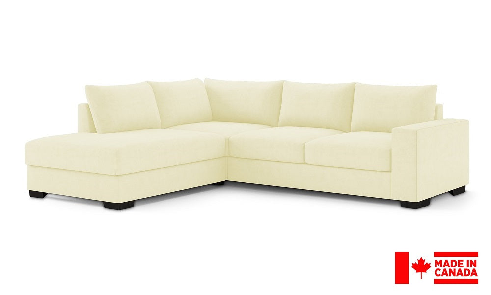 Canapé d'angle en tissu de luxe avec méridienne (Fabriqué au Canada)
