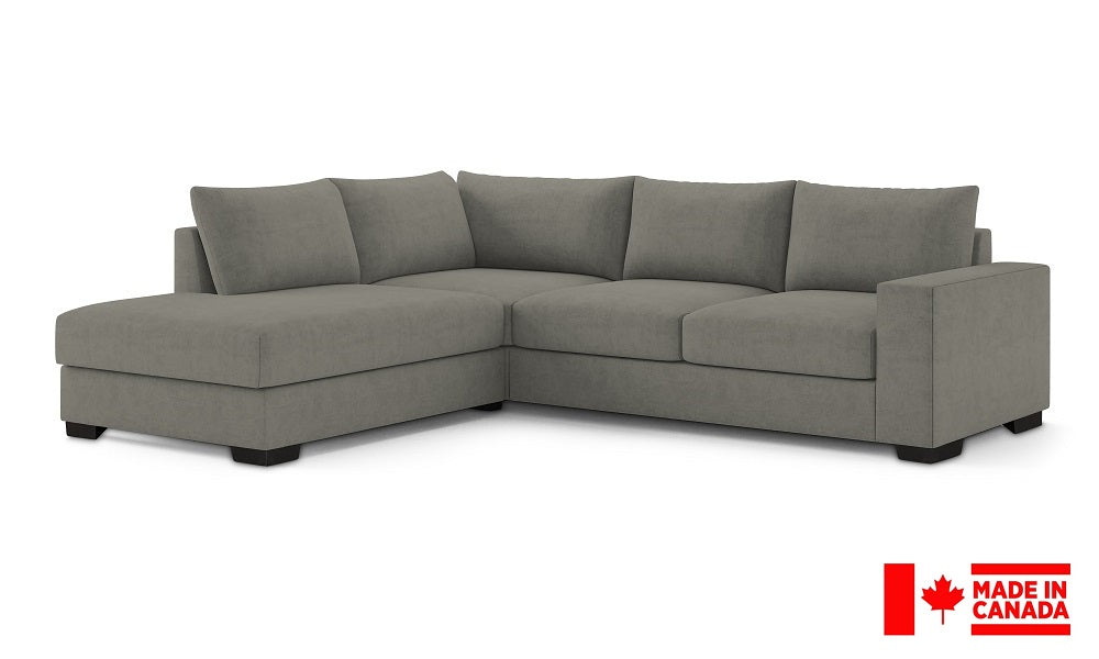 Canapé d'angle en tissu de luxe avec méridienne (Fabriqué au Canada)