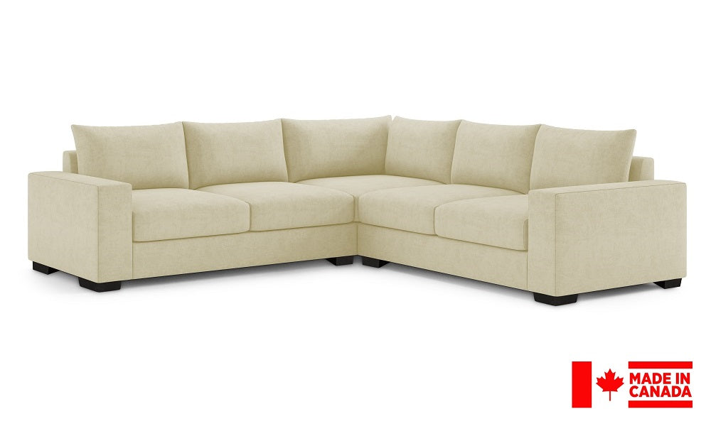 Canapé Sectionnel en Tissu de Luxe 2 x 2 avec Accoudoirs (Fabriqué au Canada)