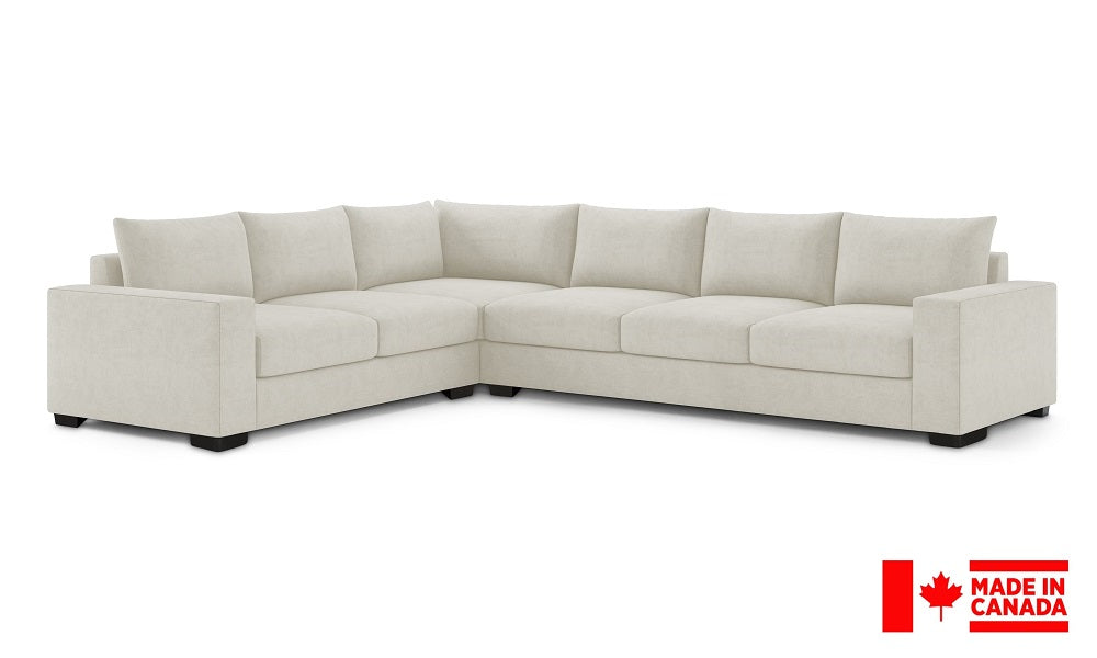 Canapé Sectionnel en Tissu de Luxe 2 x 3 avec Accoudoirs (Fabriqué au Canada)