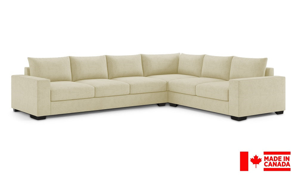 Canapé Sectionnel en Tissu de Luxe 2 x 3 avec Accoudoirs (Fabriqué au Canada)
