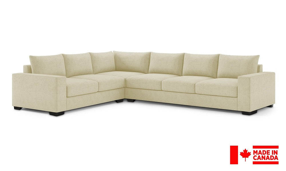 Canapé Sectionnel en Tissu de Luxe 2 x 3 avec Accoudoirs (Fabriqué au Canada)