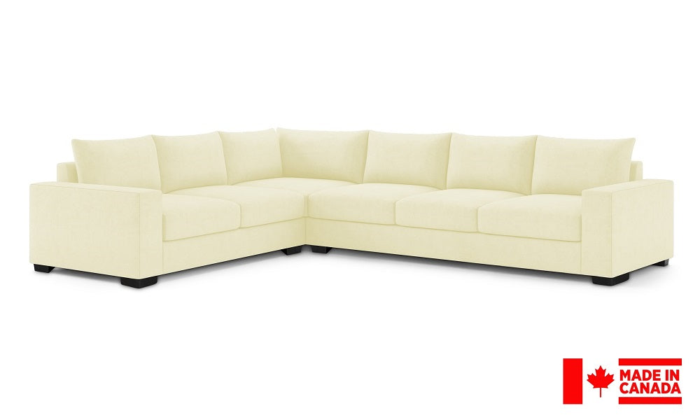 Canapé Sectionnel en Tissu de Luxe 2 x 3 avec Accoudoirs (Fabriqué au Canada)