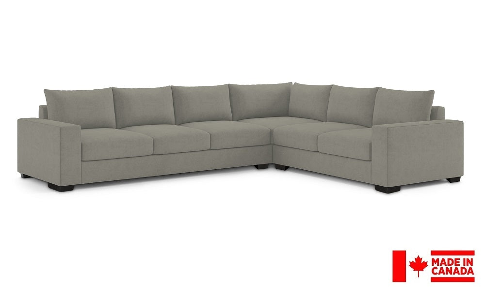 Canapé Sectionnel en Tissu de Luxe 2 x 3 avec Accoudoirs (Fabriqué au Canada)