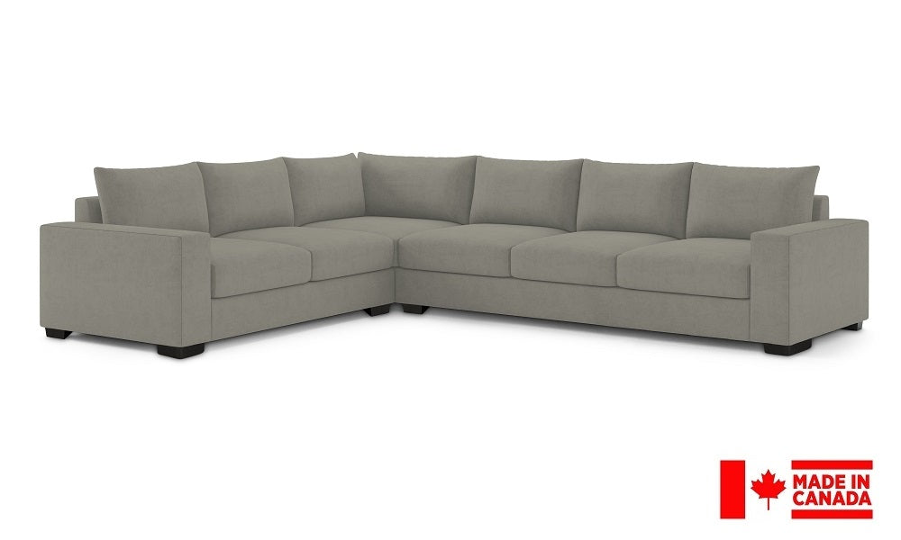 Canapé Sectionnel en Tissu de Luxe 2 x 3 avec Accoudoirs (Fabriqué au Canada)