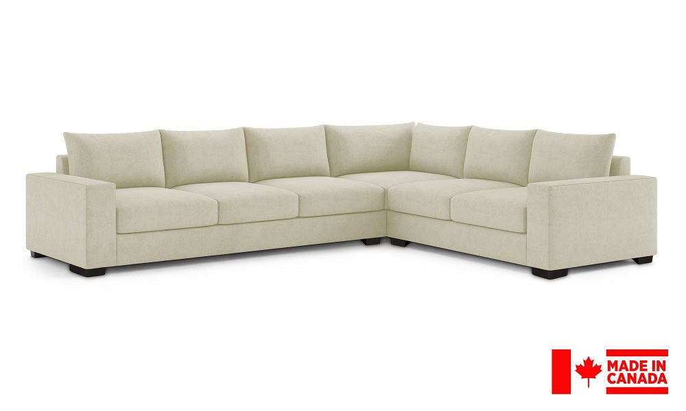 Canapé Sectionnel en Tissu de Luxe 2 x 3 avec Accoudoirs (Fabriqué au Canada)