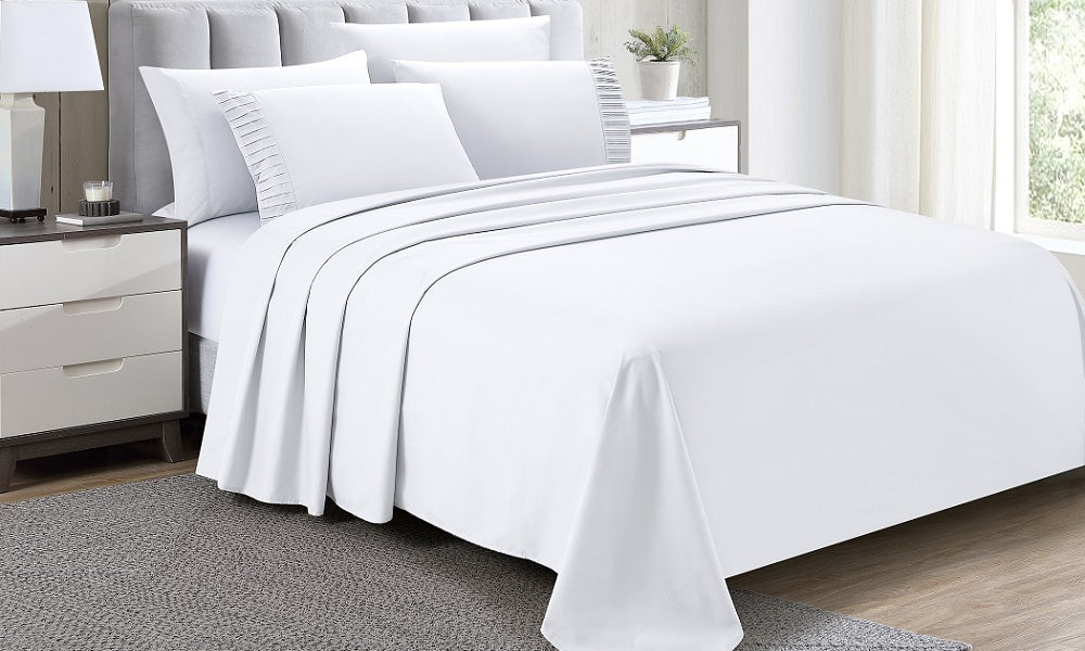 Live Well Ensemble de draps en bambou doux et écologique, 6 pièces - Blanc