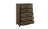 Solid Oak Wood Bedroom Furniture Set - Dark Walnut -  5 Drawer Chest