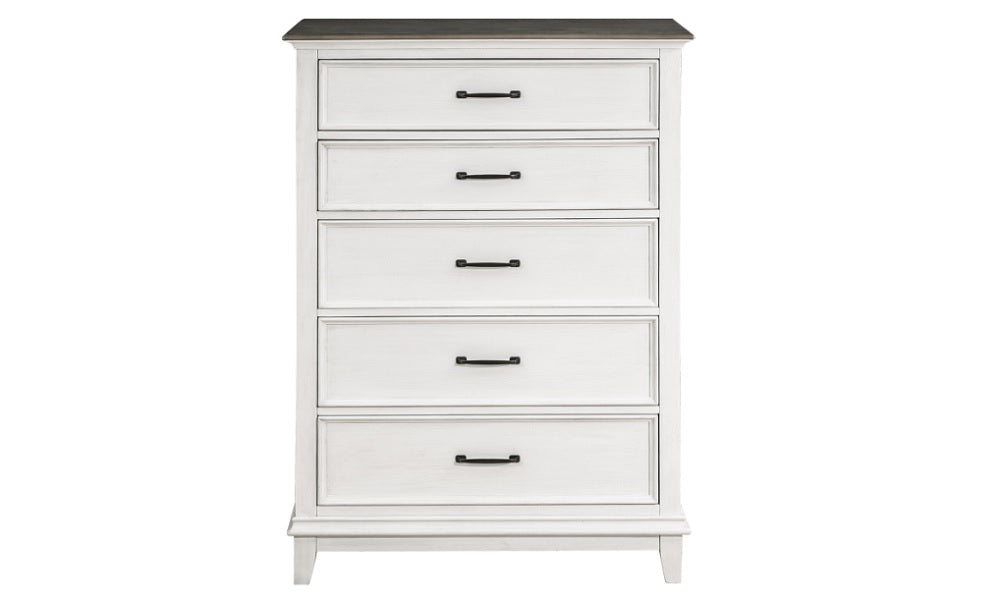 Solid Oak Wood Bedroom Set - 5 Drawers Chest