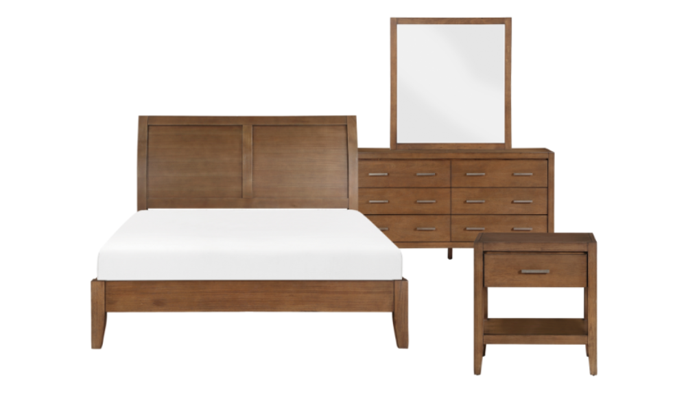 Solid Oak Wood Engineered and Veneer Bedroom Set