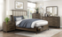 Solid Oak Wood Engineered and Veneer Bedroom Set - Dark Walnut