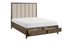 Solid Oak Wood Engineered and Veneer Bedroom Set - Dark Walnut - King Bed