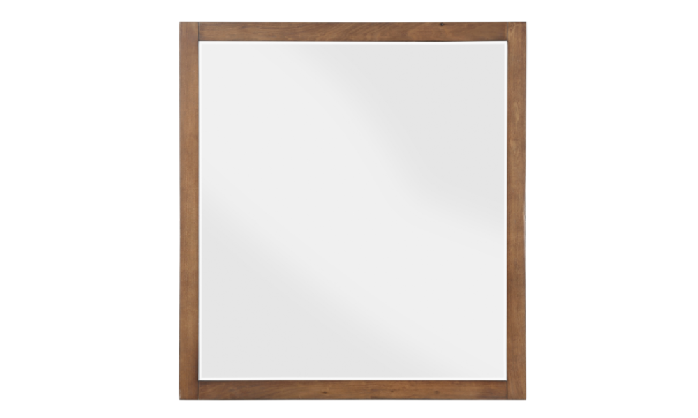 Solid Oak Wood Engineered and Veneer Bedroom Set - Light Brown - Flat Mirror