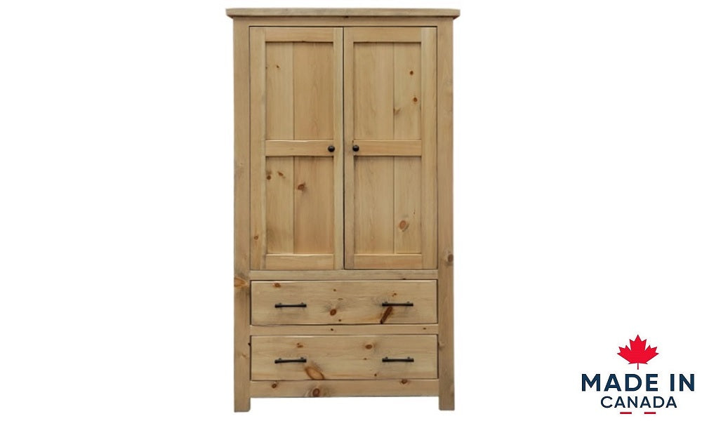 Solid Wood Bedroom Set - 2 Door Armoire / Wardrobe
