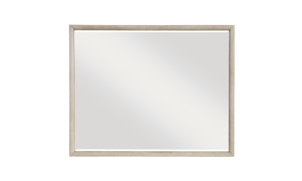 Solid Wood Engineered and Birch Veneer Bedroom Set - Light Gray - Flat Mirror