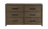 Solid Wood Engineered and Veneer Bedroom Set - Walnut Veneer - 6 Drawer Dresser