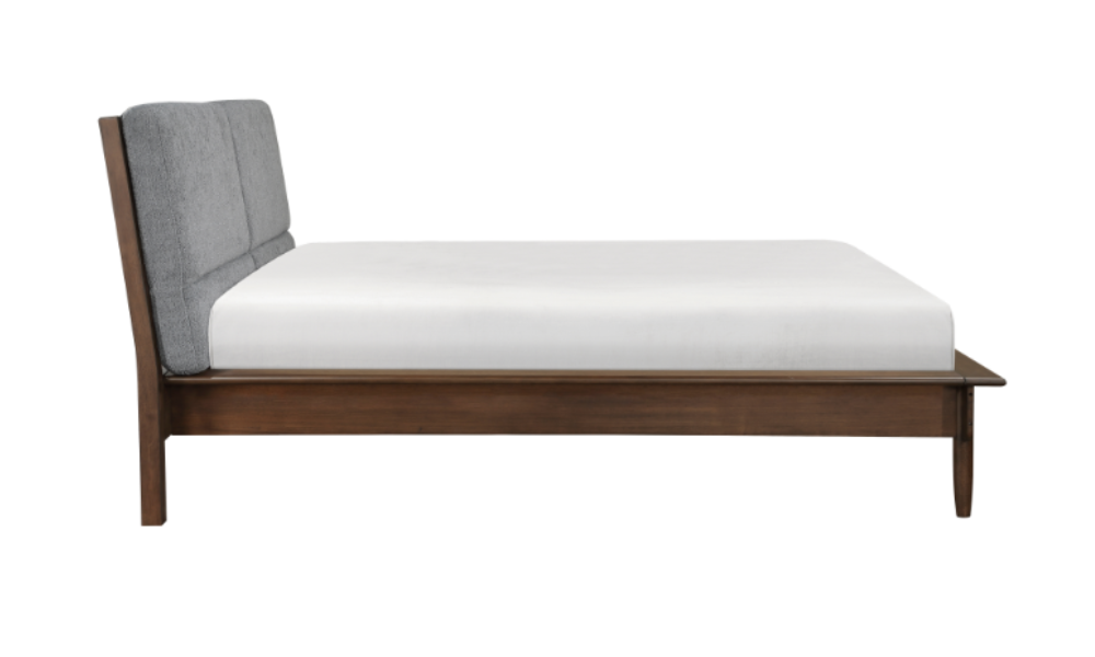 Solid Wood Engineered and Veneer Bedroom Set - Walnut Veneer - Bed